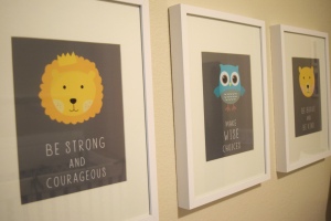 love these printables we found on etsy... "be strong and courageous", "make wise choices", "be brave and be kind"
